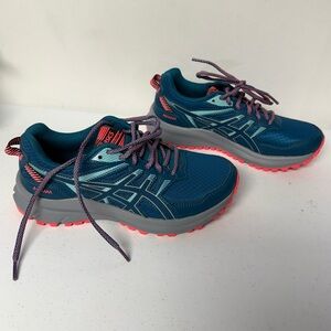 Asics Blue and Pink Athletic Shoes